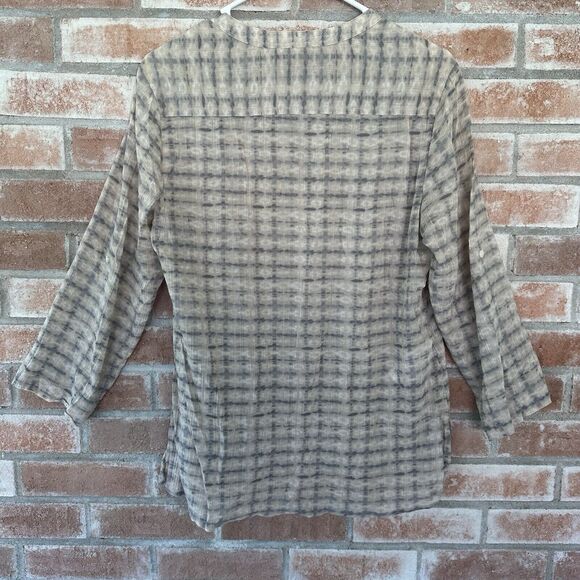 Tommy Bahama Lightweight Button Beach Roll Tab Shirt Small Beige Gray - Picture 6 of 10